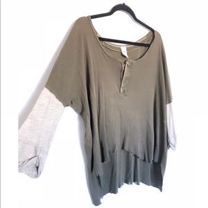 Free People Army Green Long-sleeve Top